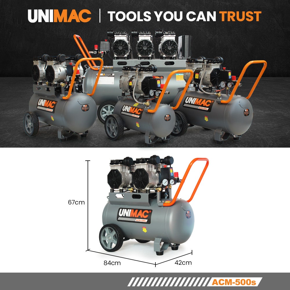 UNIMAC ACM-500s 50L Oil-Free Air Compressor 3.0HP 9 UNIMAC ACM-500s 50L Oil-Free Air Compressor 3.0HP - Image 9