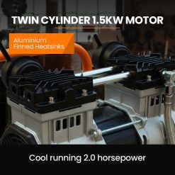 Unimac 2HP 50L Silent Oil-Free Portable Electric Air Compressor, Vertical, for Airtools, Tyre Inflation 10 V219 TOLACMUM5CFVA 225401 02