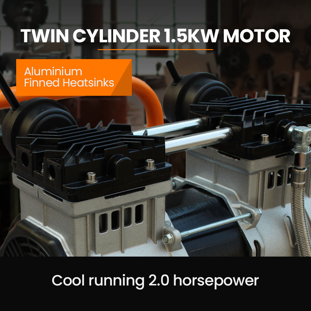 Unimac 2HP 50L Silent Oil-Free Portable Electric Air Compressor, Vertical, for Airtools, Tyre Inflation 3 Unimac 2HP 50L Silent Oil-Free Portable Electric Air Compressor, Vertical, for Airtools, Tyre Inflation - Image 3