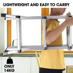 Bullet 5.1m Folding Aluminium Multipurpose Ladder, w/ Workshelf Platform, Spring Assisted Rapid Safety Lock Adjusters 18 V219 TOLLDABU51AA 225320 08