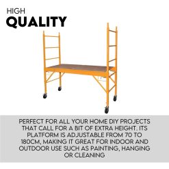 Alternative view of 450kg Mobile Scaffold Ladder Scaffolding Platform Portable Ladder Work Safety