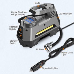 Alternative view of Portable Digital Car Air Compressor Tire Inflator With Emergency Flashlight