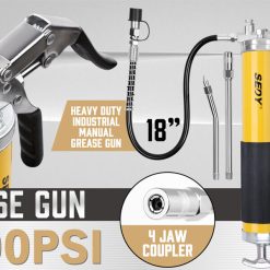 Alternative view of 18inch Grease Gun 8000PSI Pistol Grip Flex Hose Heavy Duty Barrel With Cartridge