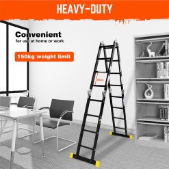 Alternative view of 4.7M Multi Purpose Ladder Aluminium Folding Platform Extension Step Non-Slip Au
