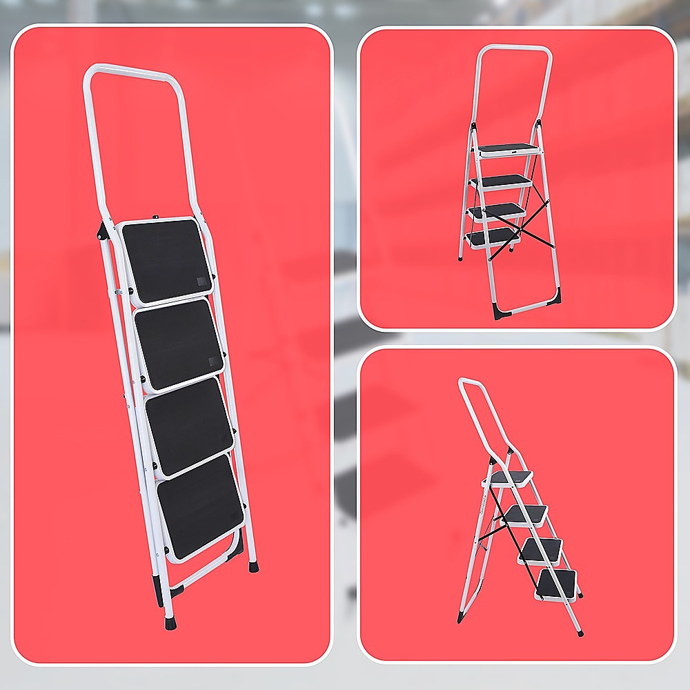 Foldable Non Slip 4 Step Steel Ladder 10 Foldable Non Slip 4 Step Steel Ladder - Image 10