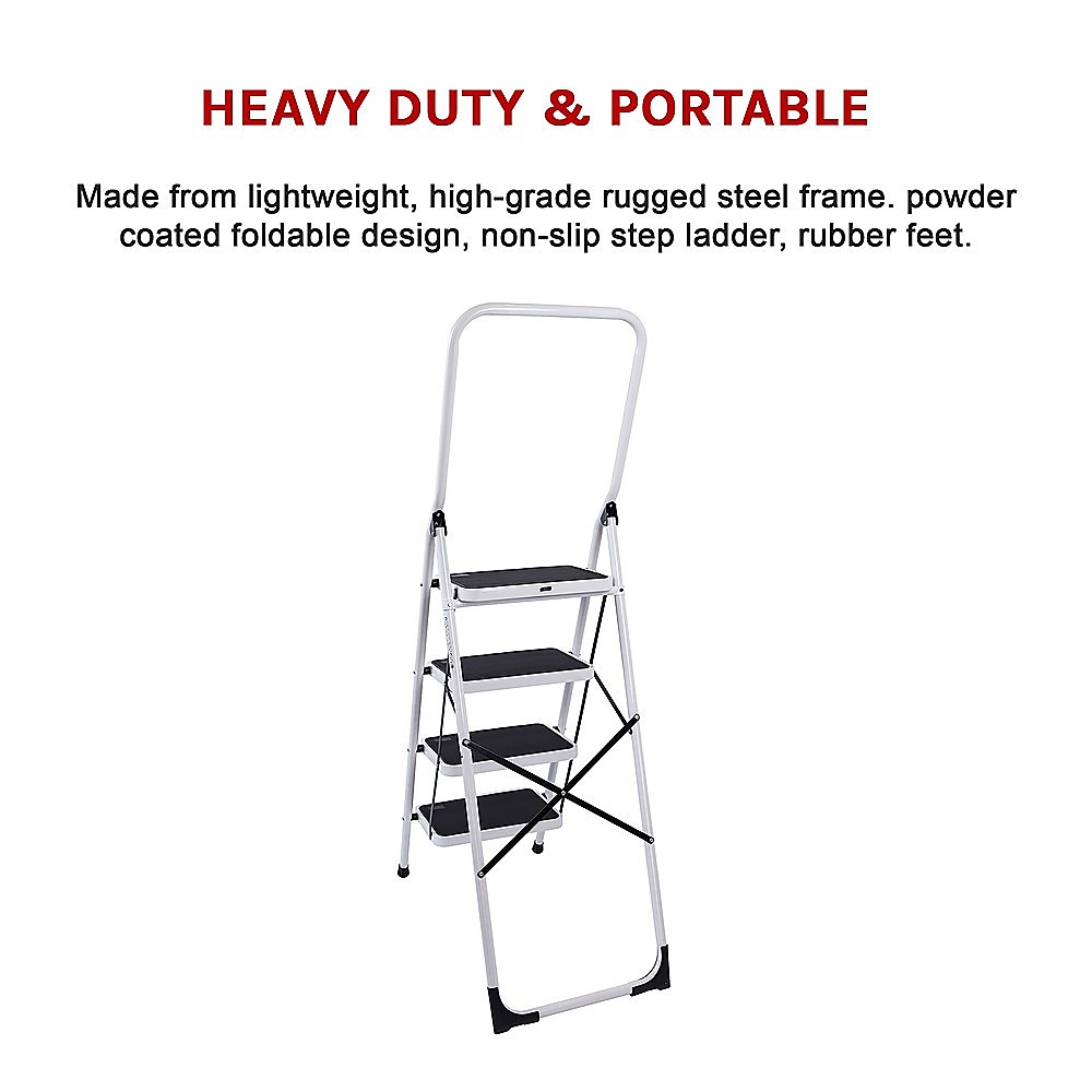 Foldable Non Slip 4 Step Steel Ladder 12 Foldable Non Slip 4 Step Steel Ladder - Image 12