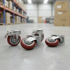 Alternative view of 4 x 4" Heavy Duty PU Swivel Castor Wheels With Brake