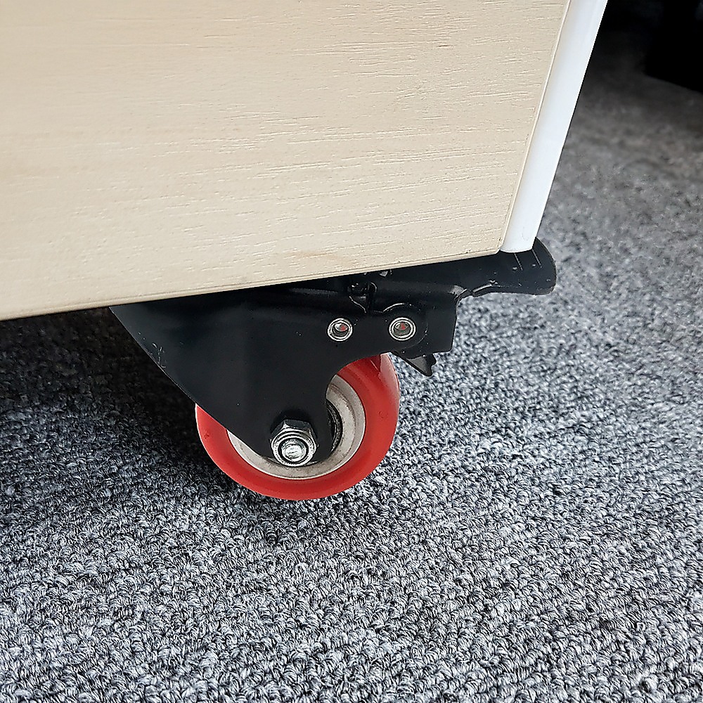 8 x 2" Polyurethane Castor Wheels - Swivel and 4 with brake 2 8 x 2" Polyurethane Castor Wheels - Swivel and 4 with brake - Image 2