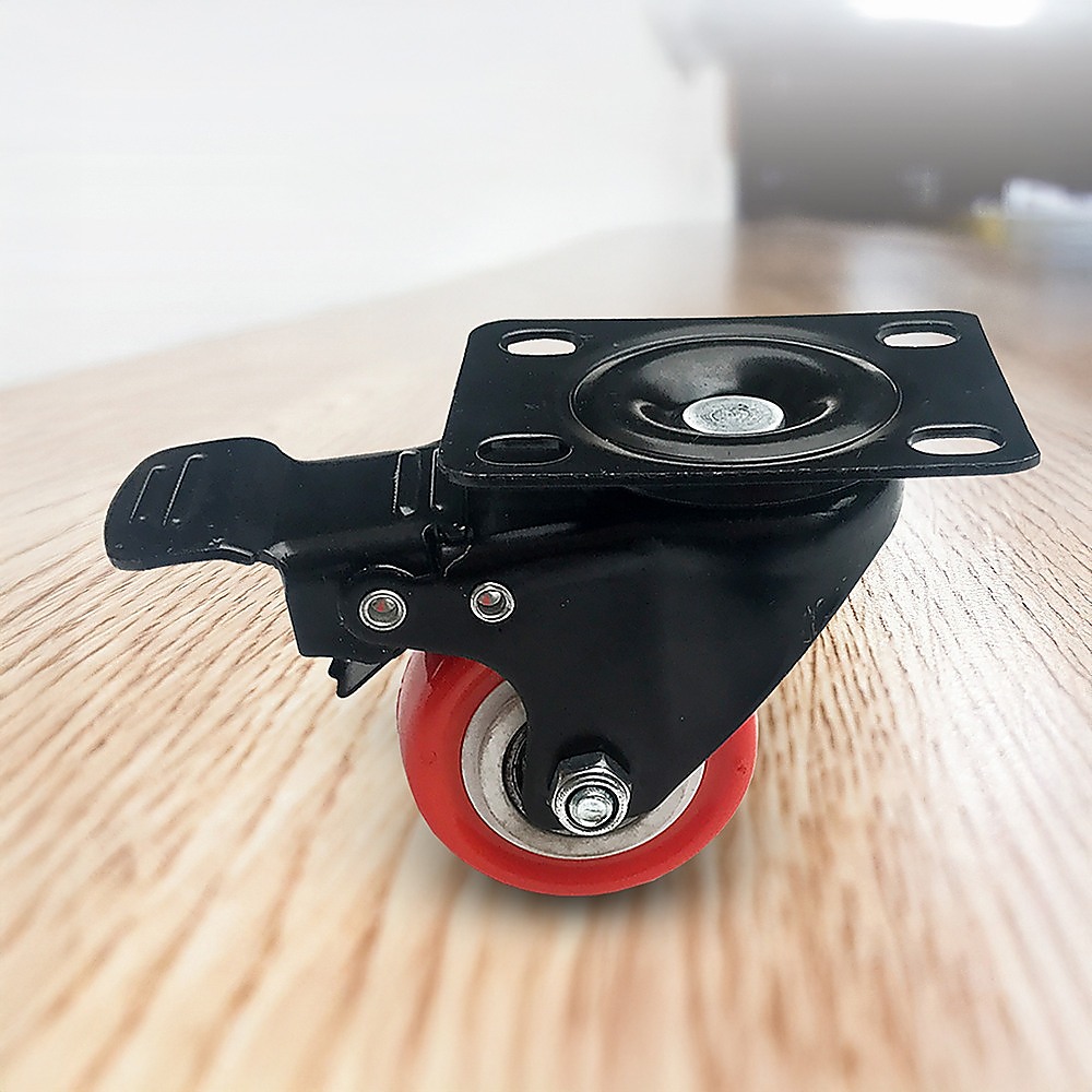 8 x 2" Polyurethane Castor Wheels - Swivel and 4 with brake 5 8 x 2" Polyurethane Castor Wheels - Swivel and 4 with brake - Image 5