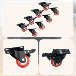 8 x 2" Polyurethane Castor Wheels - Swivel and 4 with brake 20 V63 824101 202503111611 02