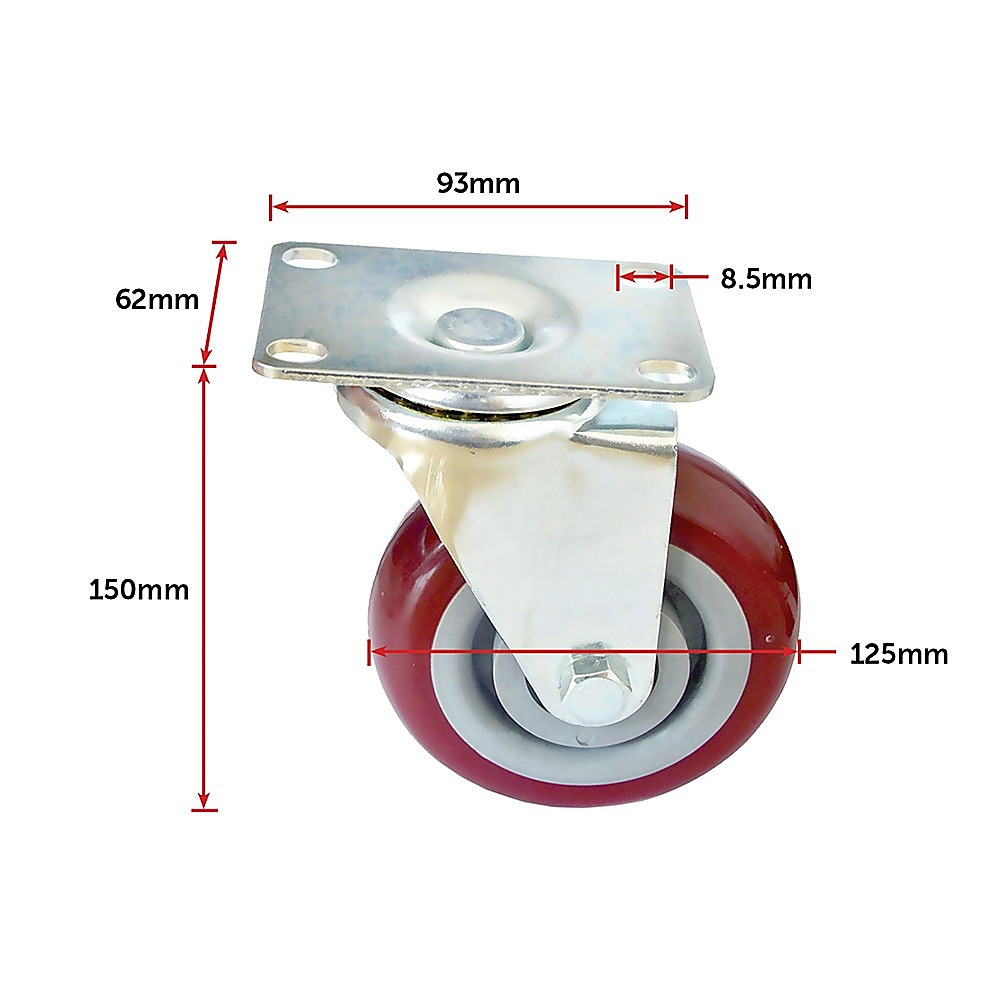 4 X 5" Heavy Duty 400kg Swivel Castor Wheels Trolley Furniture Caster All Brake 12 4 X 5" Heavy Duty 400kg Swivel Castor Wheels Trolley Furniture Caster All Brake - Image 12