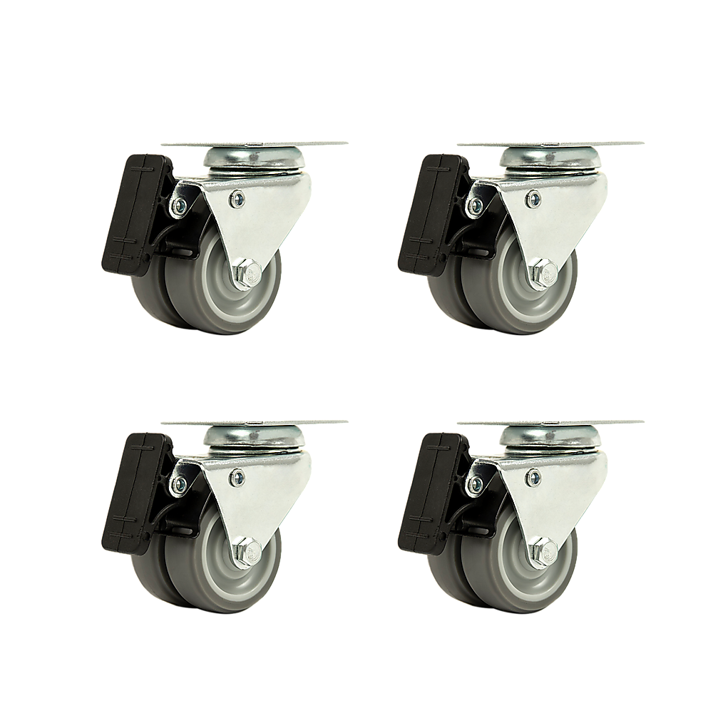 Heavy Duty Swivel Castor Wheels 50mm Rubber With Brake Pack of 4 6 Heavy Duty Swivel Castor Wheels 50mm Rubber With Brake Pack of 4 - Image 6