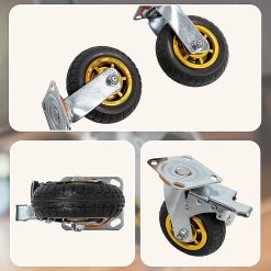 Castor Wheels 4 x 6" 150mm Swivel Silent Caster 2 Brakes 800KG 26 V63 841911 202503111615 03