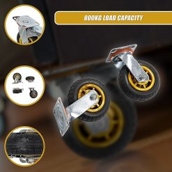 Castor Wheels 4 x 6" 150mm Swivel Silent Caster 2 Brakes 800KG 27 V63 841911 202503111615 04