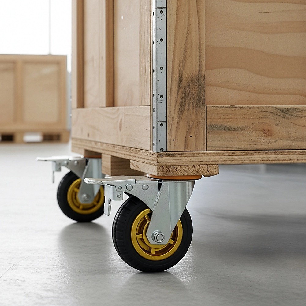 Castor Wheels 4 x 6" 150mm Swivel Silent Caster 2 Brakes 800KG 2 Castor Wheels 4 x 6" 150mm Swivel Silent Caster 2 Brakes 800KG - Image 2