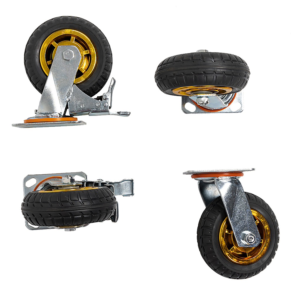 Castor Wheels 4 x 6" 150mm Swivel Silent Caster 2 Brakes 800KG 1 Castor Wheels 4 x 6" 150mm Swivel Silent Caster 2 Brakes 800KG