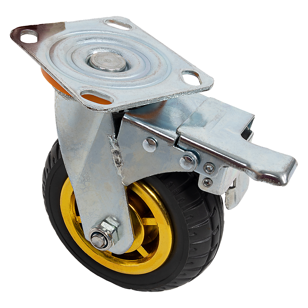 Castor Wheels 4 x 6" 150mm Swivel Silent Caster 2 Brakes 800KG 4 Castor Wheels 4 x 6" 150mm Swivel Silent Caster 2 Brakes 800KG - Image 4
