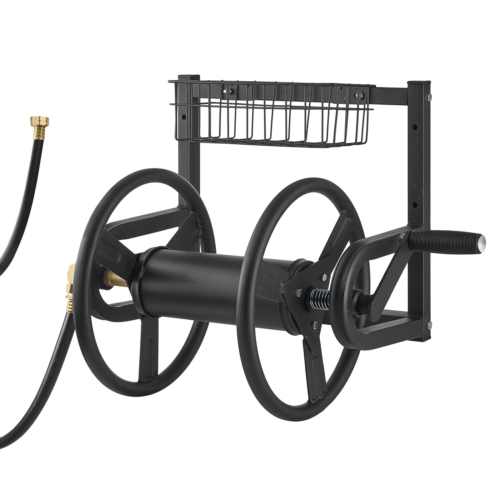 VEVOR Wall Mounted Garden Hose Reel 125ft 5/8 in Metal Hose Reel with Basket 10 VEVOR Wall Mounted Garden Hose Reel 125ft 5/8 in Metal Hose Reel with Basket - Image 10