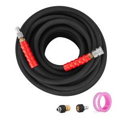 VEVOR Pressure Washer Hose, 100FT, Kink Free 3/8"-φ14.8 Male, 3/8"-φ15 Female For Most Brand Pressure Washers, 4.9'' Bending Radius, 4800 PSI Heavy Duty Power Washer Extension Replacement Hose 19 V952 GYQXRG100FT3TSQ9MV0 202508011717 08