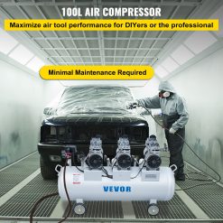 Alternative view of VEVOR Oil Free Air Compressor Air Compressor Tank 100L 3HP Ultra Silent Inflator
