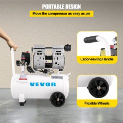 VEVOR Air Compressor 6.6 Gallon, Portable Air Compressor 1 HP, Oil Free Air Compressor Steel Tank 750W, Pancake Air Compressor 115 PSI, Ultra Quiet Compressor for Home Repair, Tire Inflation 15 V952 WSKYJ750 25L00001V3 202507141615 04