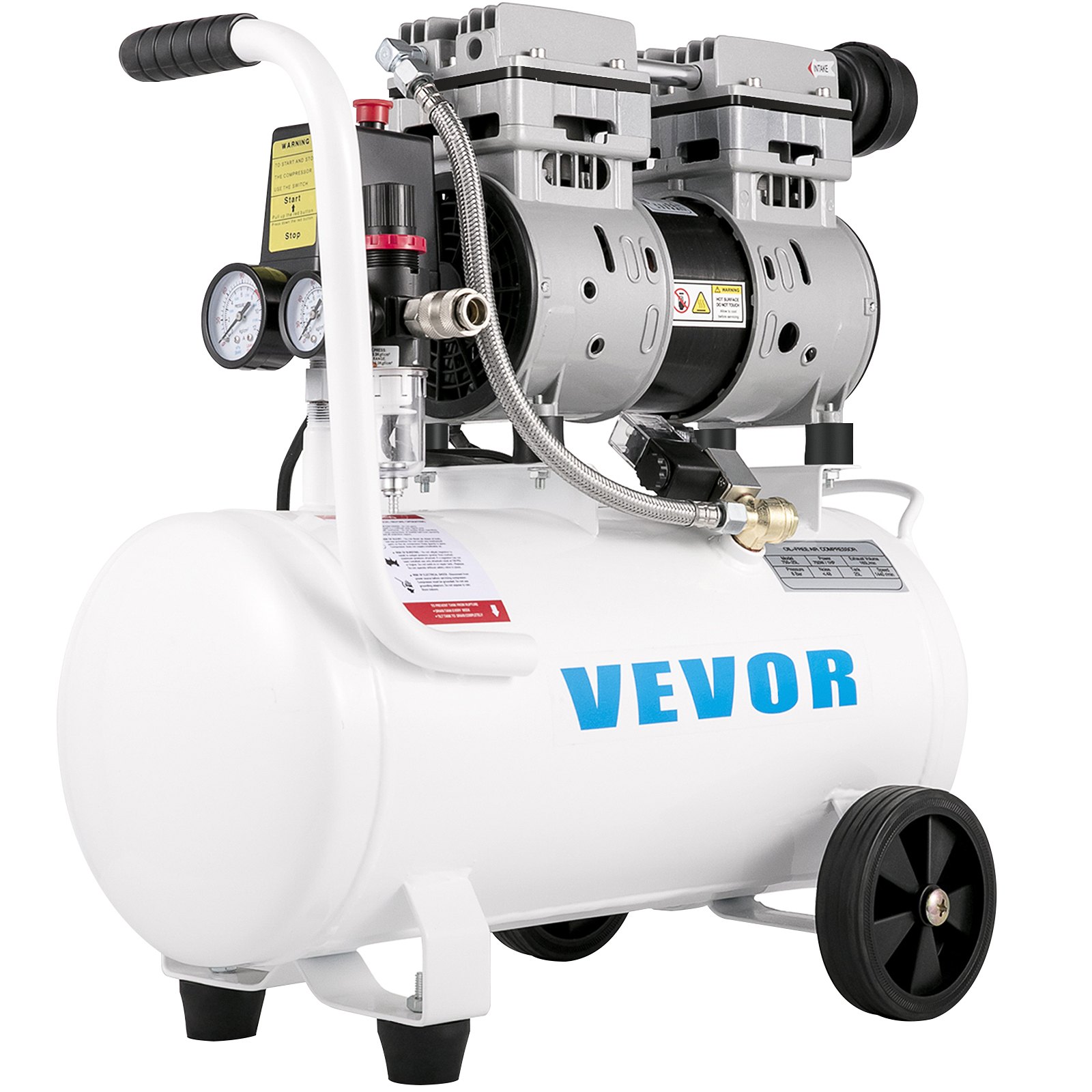 VEVOR Air Compressor 6.6 Gallon, Portable Air Compressor 1 HP, Oil Free Air Compressor Steel Tank 750W, Pancake Air Compressor 115 PSI, Ultra Quiet Compressor for Home Repair, Tire Inflation 9 VEVOR Air Compressor 6.6 Gallon, Portable Air Compressor 1 HP, Oil Free Air Compressor Steel Tank 750W, Pancake Air Compressor 115 PSI, Ultra Quiet Compressor for Home Repair, Tire Inflation - Image 9
