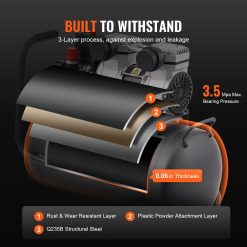 VEVOR Air Compressor Compact Portable Oil Free Compressor 30L 90 PSI 15 V952 WYWSKYJ30L75E7TAMV3 202507141440 04