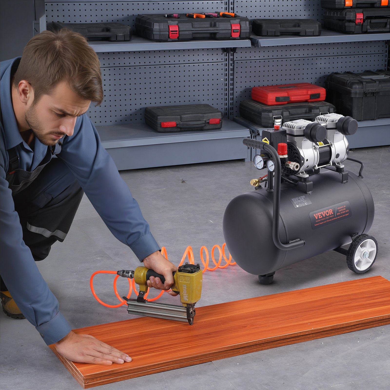 VEVOR Air Compressor Compact Portable Oil Free Compressor 30L 90 PSI 8 VEVOR Air Compressor Compact Portable Oil Free Compressor 30L 90 PSI - Image 8