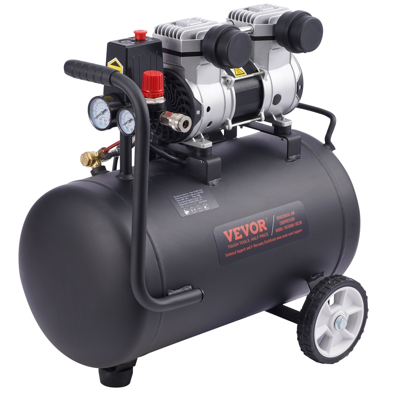 VEVOR Air Compressor Compact Portable Oil Free Compressor 30L 90 PSI 9 VEVOR Air Compressor Compact Portable Oil Free Compressor 30L 90 PSI - Image 9