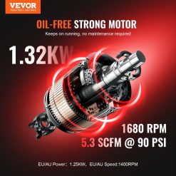 Alternative view of VEVOR Air Compressor Compact Portable Oil Free Compressor 60L 90 PSI