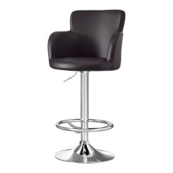 Bar stools 4 pack swivel PU leather adjustable brown