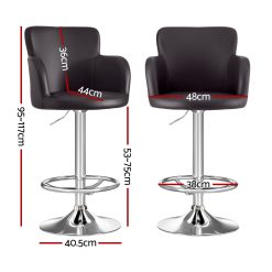 Alternative view of Bar stools 4 pack swivel PU leather adjustable brown