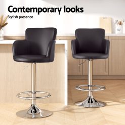 Bar stools 4 pack swivel PU leather adjustable brown 16 BA K 7200 BRX4 06