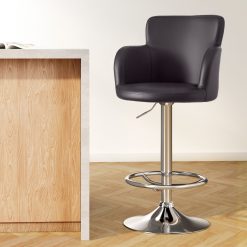 Bar stools 4 pack swivel PU leather adjustable brown 17 BA K 7200 BRX4 07
