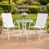 Gardeon 3-piece outdoor bistro set with stackable chairs