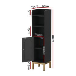 Artiss 2X Bathroom Storage Cabinet Floor Organizer Toilet Corner Adjustable Black 11 FURNI G BATH AZ01 BKX2 02