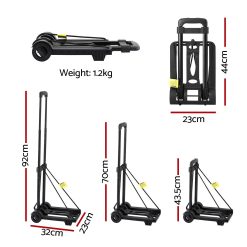 Alternative view of Giantz Folding Hand Trolley 25kg Capacity Black