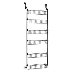 Over door storage organiser 6-tier metal black