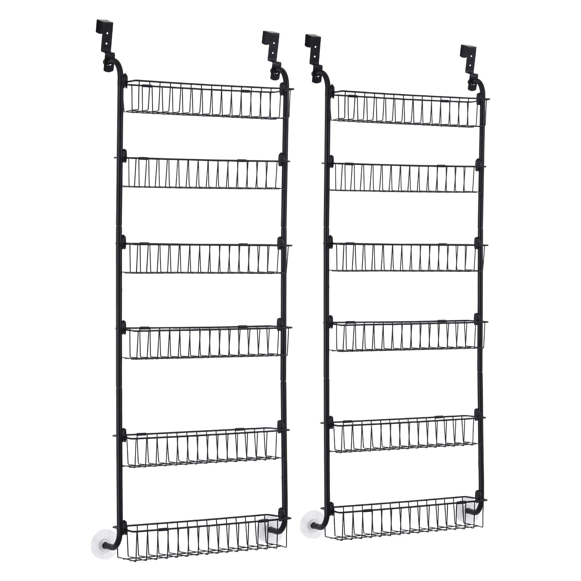 Over Door Storage Pantry Organiser 6-Tier Metal Black 1 Over Door Storage Pantry Organiser 6-Tier Metal Black