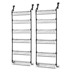 Over Door Storage Pantry Organiser 6-Tier Metal Black 11 OVDS A MET01 BKX2 02