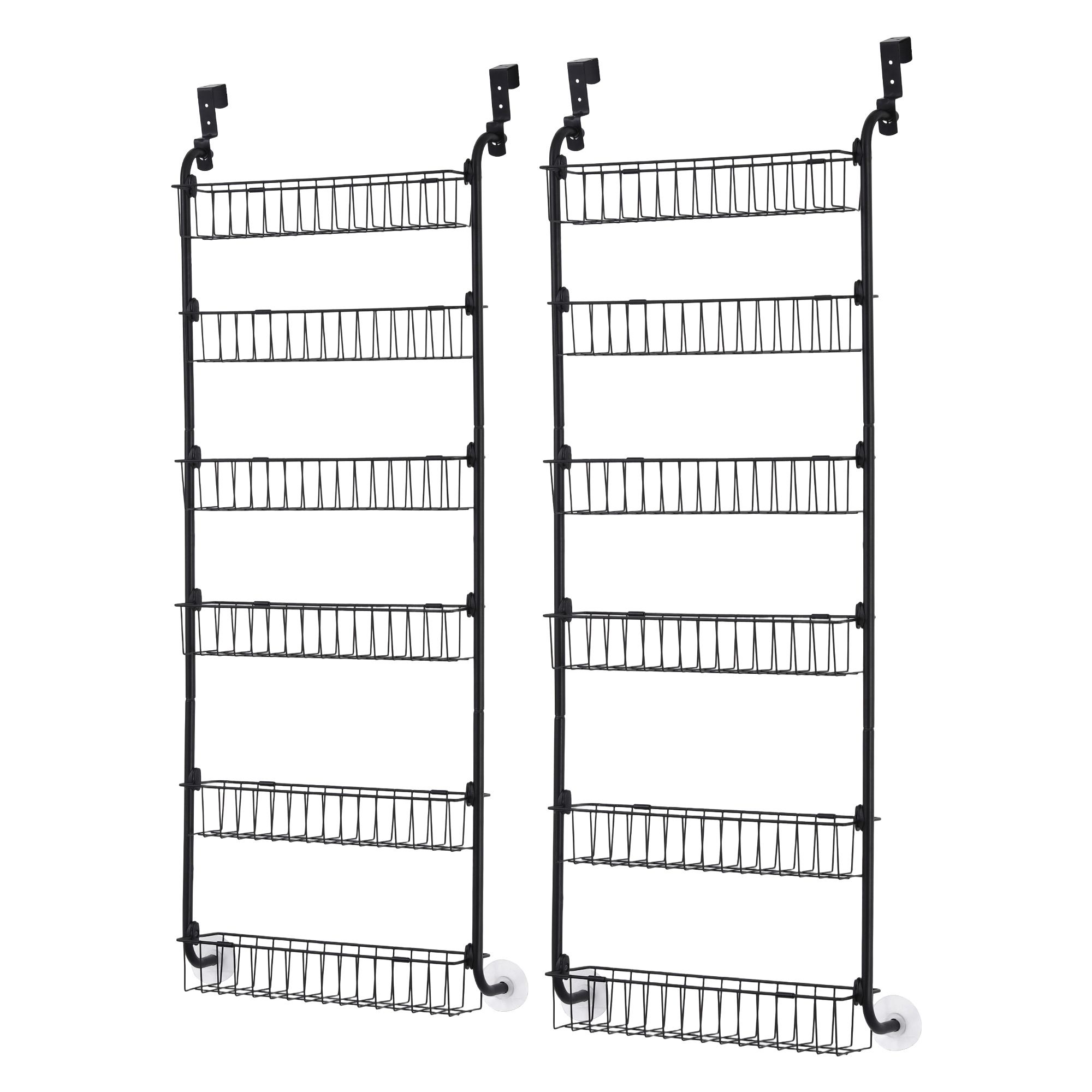 Over Door Storage Pantry Organiser 6-Tier Metal Black 3 Over Door Storage Pantry Organiser 6-Tier Metal Black - Image 3