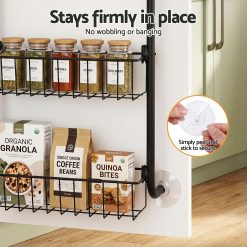 Over Door Storage Pantry Organiser 6-Tier Metal Black 14 OVDS A MET01 BKX2 05