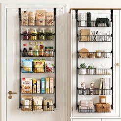 Over Door Storage Pantry Organiser 6-Tier Metal Black 17 OVDS A MET01 BKX2 08