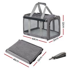 Alternative view of i.Pet Pet Carrier Bag Foldable Dog Cat Durable Crate Travel Cage Portable Car Kennel Grey
