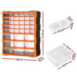 Giantz 39-Drawer Tool Storage Cabinet 11 TO SCREW 39BIN OR 02