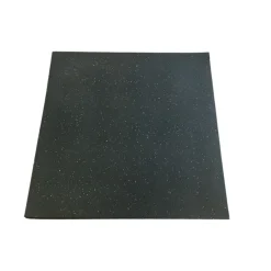 Rubber Gym Mats - Plain Black with White Speckles (15mm x 1m x 1m)