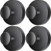 Stainless Steel Suction Cup Hooks, 4 Pack, Black