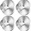 Stainless Steel Suction Cup Hooks, 4 Pack, Brushed Silver