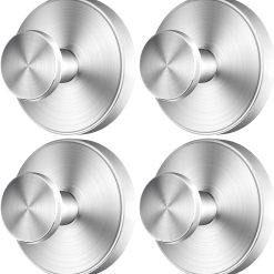 Stainless Steel Suction Cup Hooks, 4 Pack, Brushed Silver