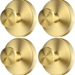Stainless Steel Suction Cup Hooks - 4 Pack, Gold